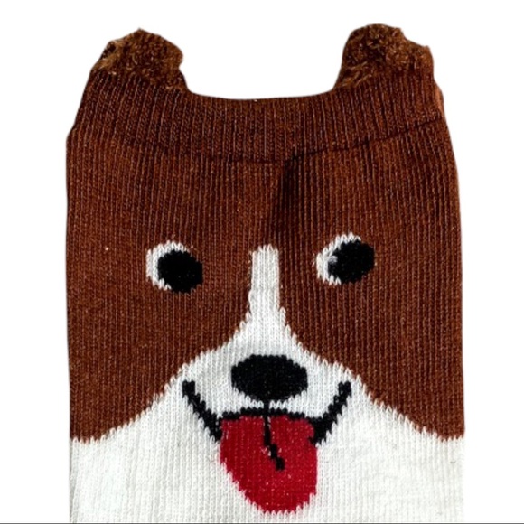NWT Juncture Crew Socks, Dog with Fuzzy Ears That Stick Up - Women’s - Picture 2 of 7